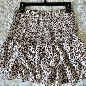 FREE THE ROSES mini skirt leopard print Size Small